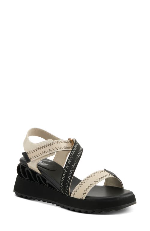 Azura By Spring Step Coolbeans Wedge Sandal In Black Multi