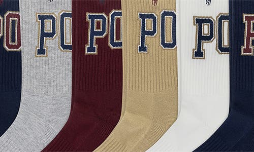 Polo Ralph Lauren Assorted 6-pack Varsity Logo Crew Socks In Multi