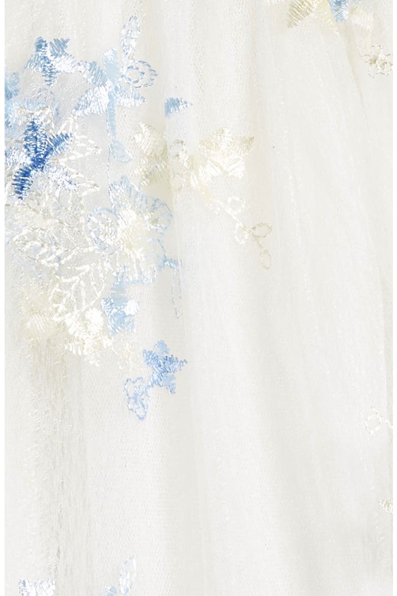 Floral Embroidered Tulle Dress, Alternate, color, WHITE/ BLUE