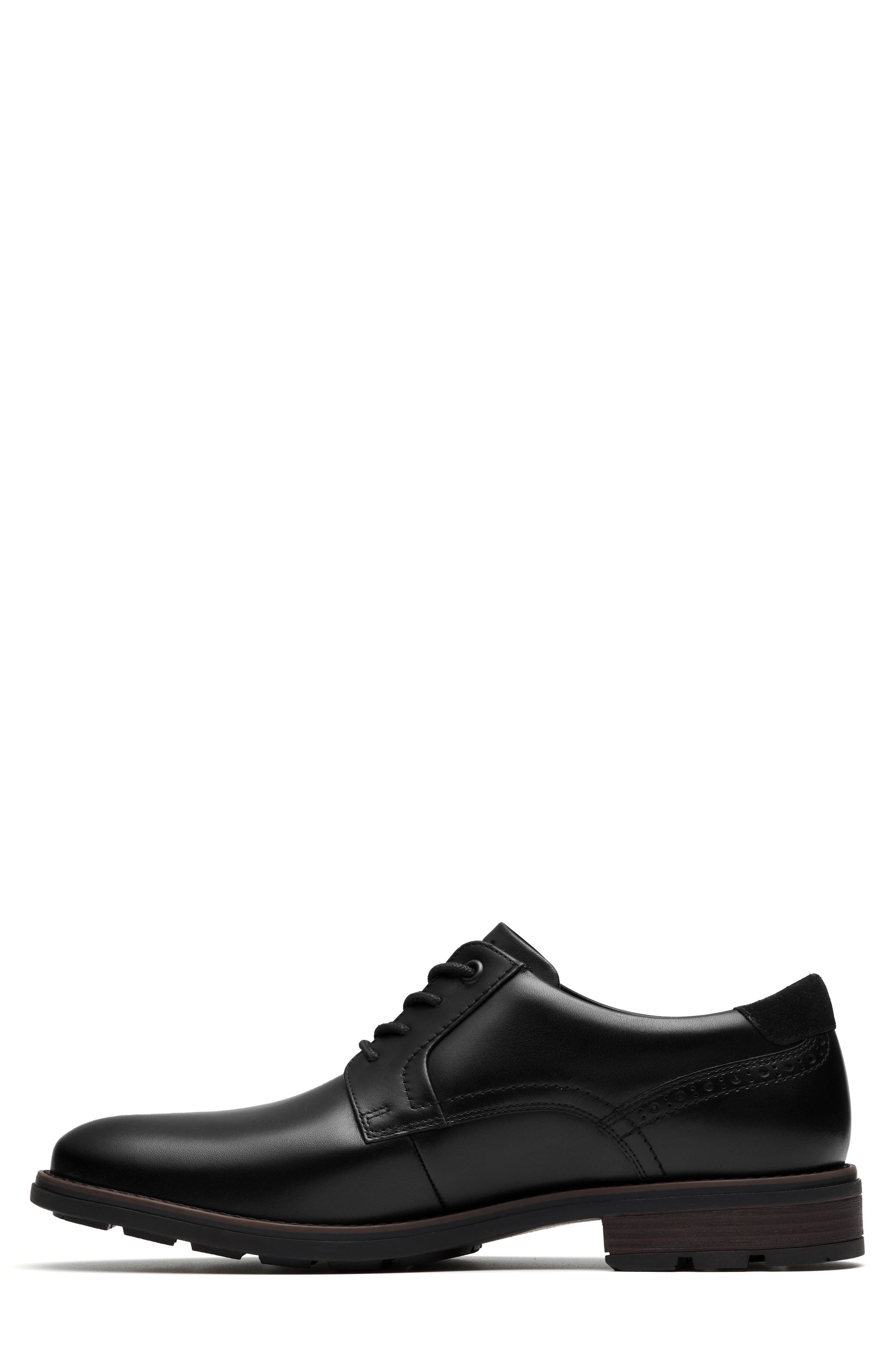 Clarks<sup>®</sup> Emmett Plain Toe Derby, Alternate, color, Black Smooth