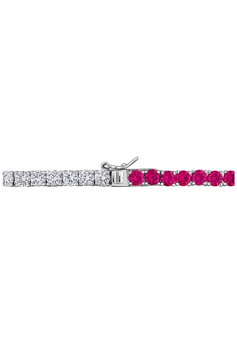 Lab Created Ruby & Lab Created White Sapphire Necklace, Alternate, color, RED