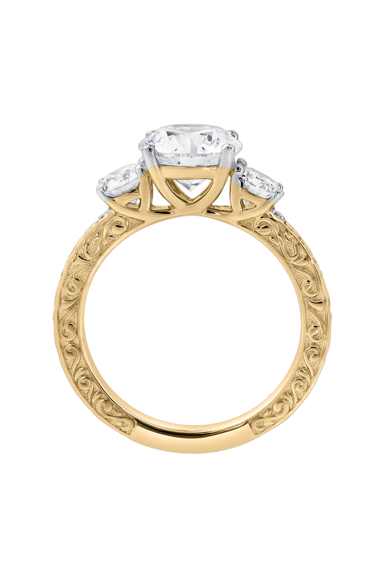 Ismere 14K Gold 2.65 Ct Round Lab Grown Diamond Engagement Ring, Alternate, color, 14K Yellow Gold