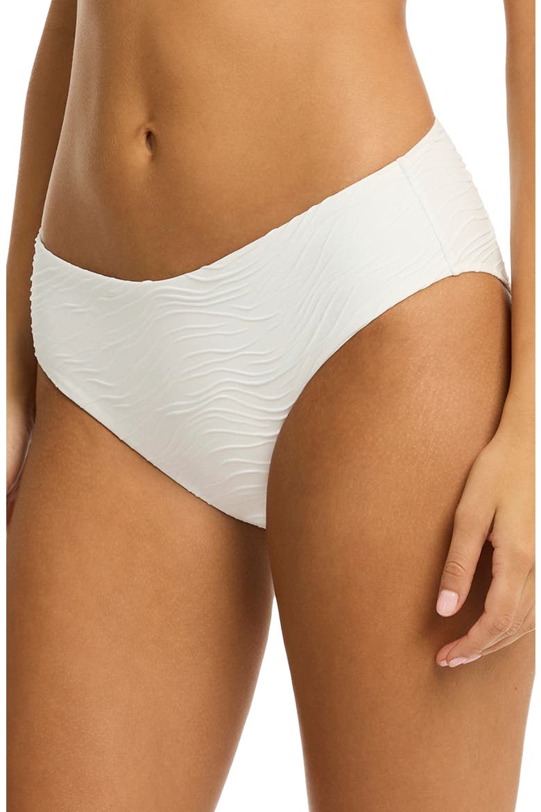 De Soleil Mid Bikini Bottoms, Alternate, color, WHITE