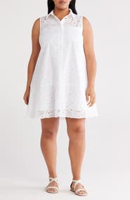 Universal Standard Cotton Eyelet Sleeveless Shirtdress