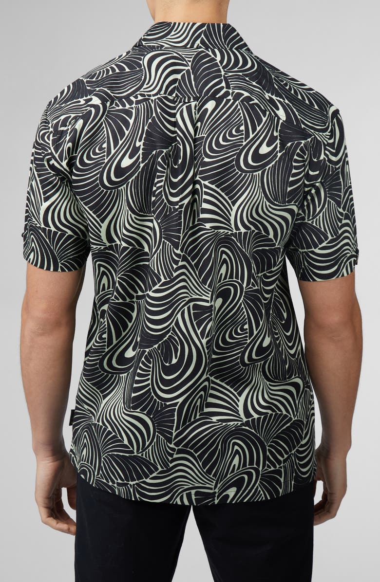 Ben Sherman Psychedelic Swirl Print Camp Shirt, Alternate, color, 