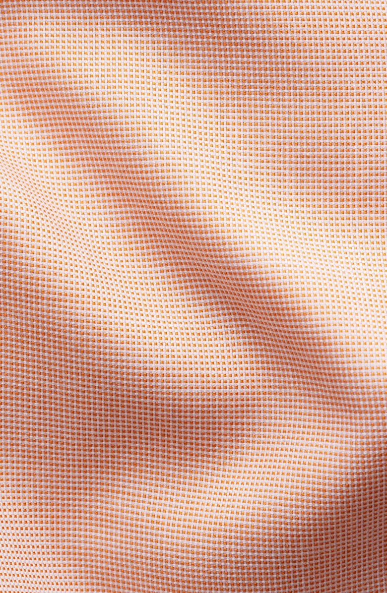Eton Contemporary Fit Solid Orange Cotton Dobby Dress Shirt, Alternate, color,