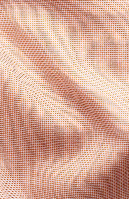 Eton Contemporary Fit Solid Orange Cotton Dobby Dress Shirt In Orange