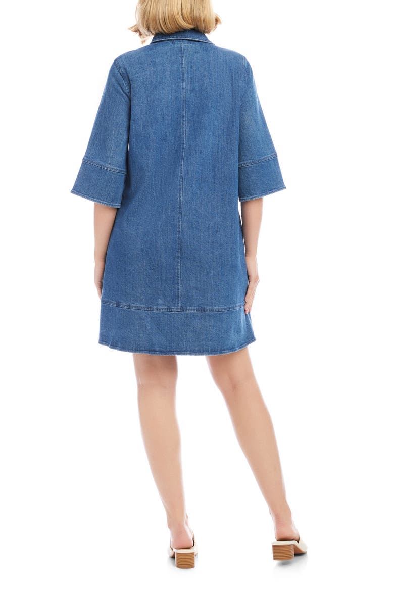 Flare Sleeve Denim Shirtdress, Alternate, color, CHAMBRAY