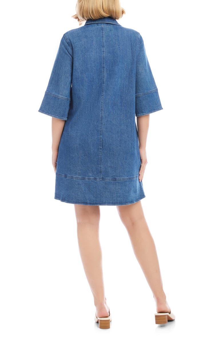 Karen Kane Flare Sleeve Denim Shirtdress, Alternate, color, Chambray
