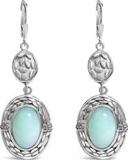 Haus of Brilliance Silver Chalcedony Diamond Accent Drop and Dangle Earring