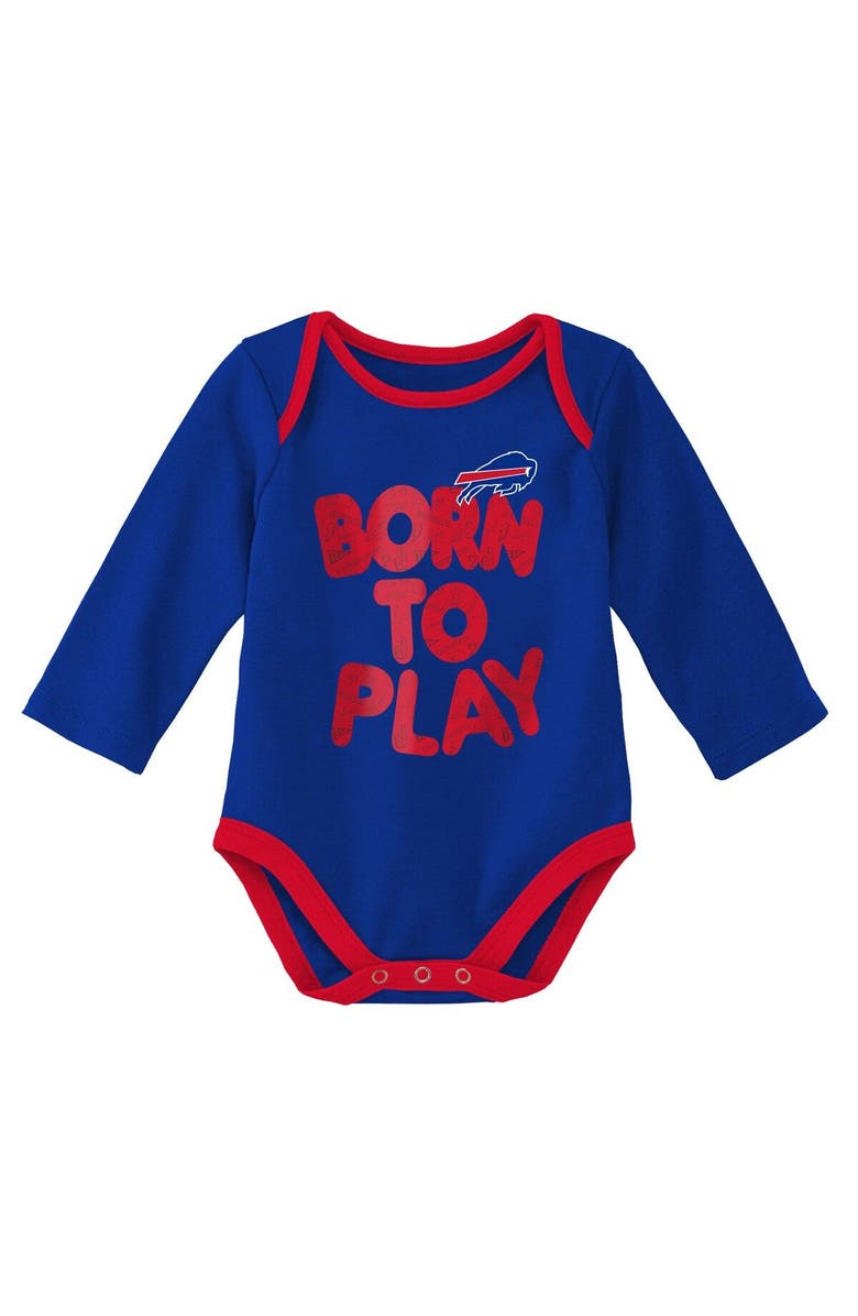 Outerstuff Newborn & Infant Royal/Heathered Gray Buffalo Bills Born To Win Two-Pack Long Sleeve Bodysuit Set, Alternate, color,