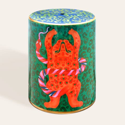 Tanbu Porcelain Stool 12" x 12" Artisan Furniture