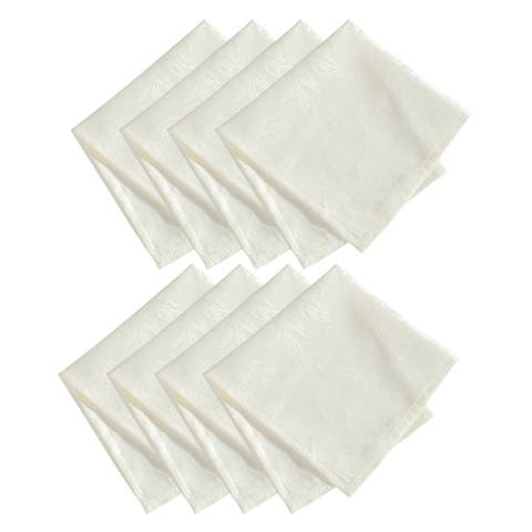 Elegant Woven Leaves Jacquard Damask Napkin Set Of 8