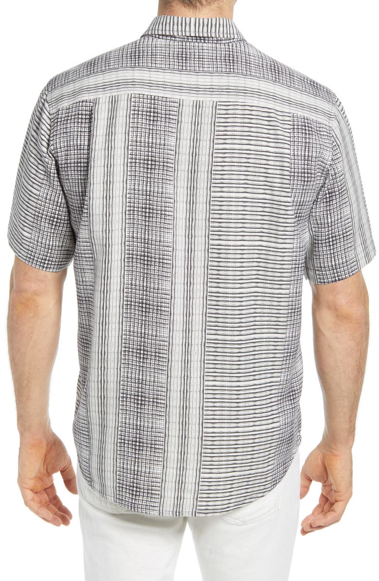 Tommy Bahama Bay Street Blues Short Sleeve Silk Button-Up Shirt, Alternate, color,