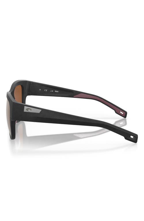 Costa Del Mar Caleta 55mm Polarized Mirrored Sunglasses In Black