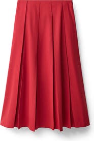 MANGO Pleated Midi Skirt
