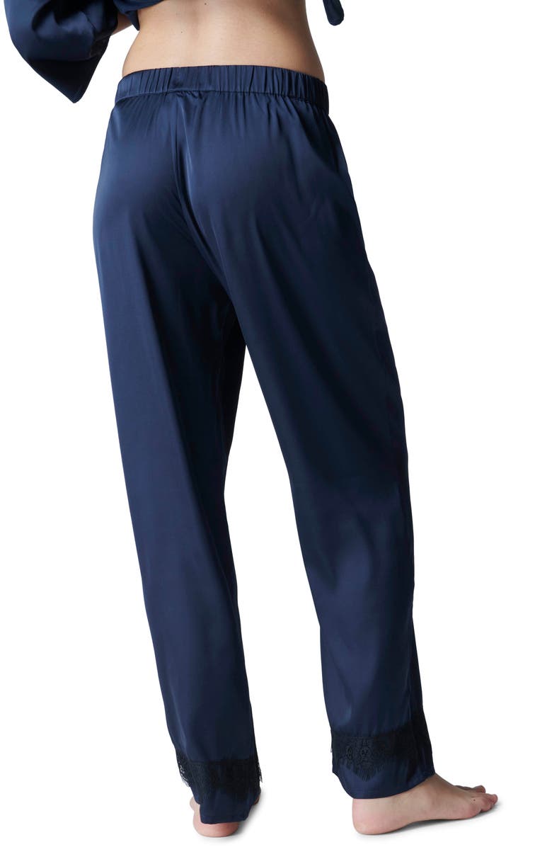 Simone Perele Satin Secrets Lounge Pants, Alternate, color, Full Moon
