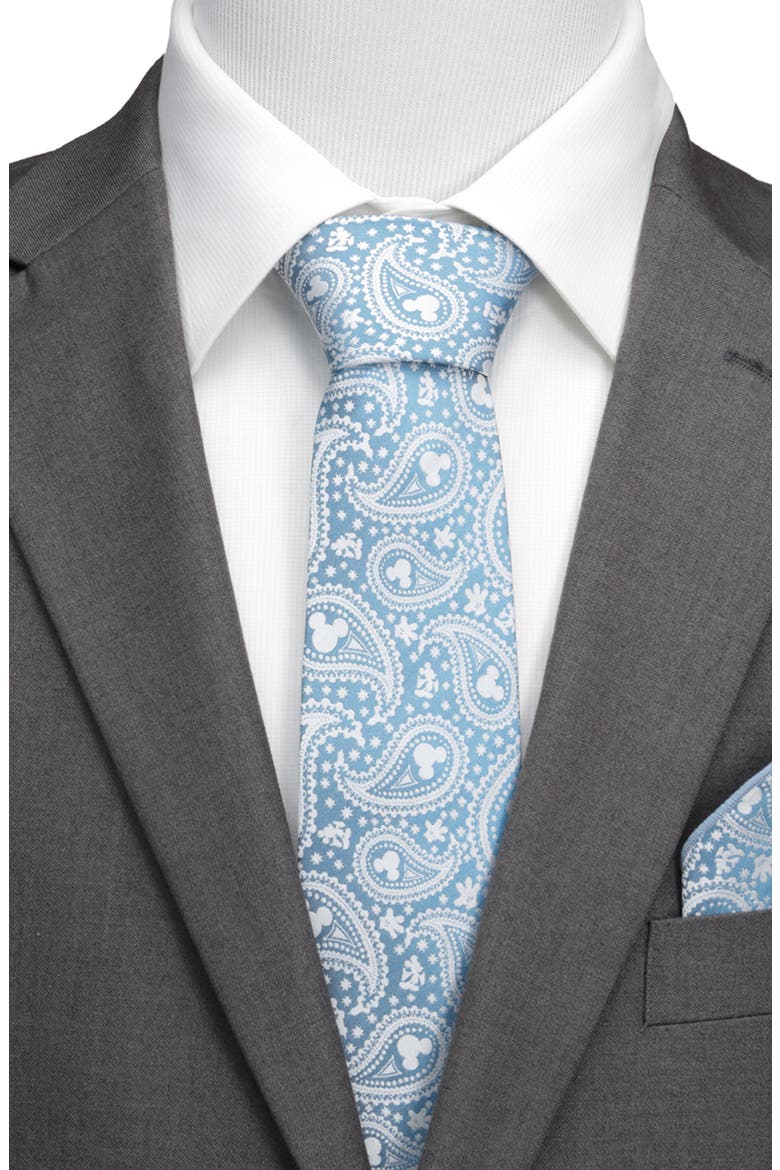 Mickey Mouse Paisley Silk Tie, Alternate, color, BLUE