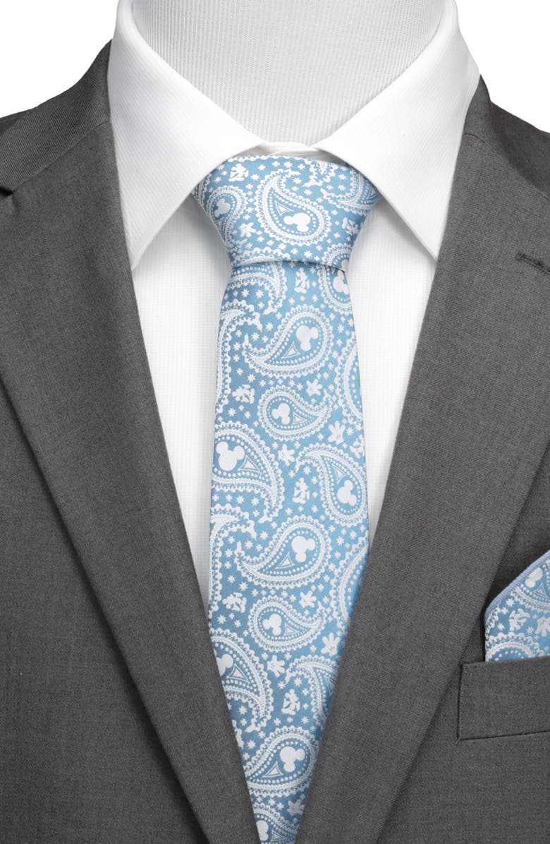 Cufflinks, Inc. Mickey Mouse Paisley Silk Tie, Alternate, color, Blue