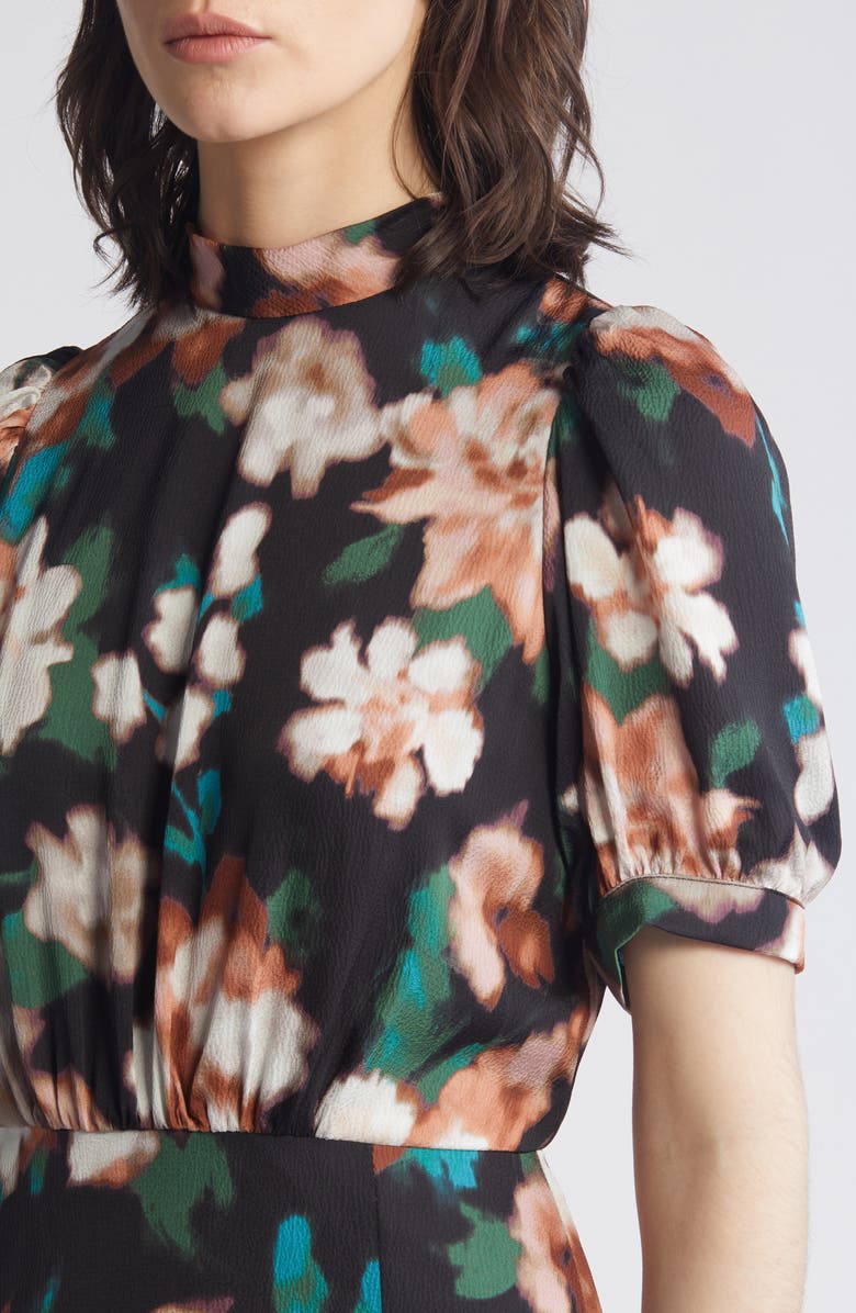 Julia Jordan Floral Print Mock Neck Dress, Alternate, color, 