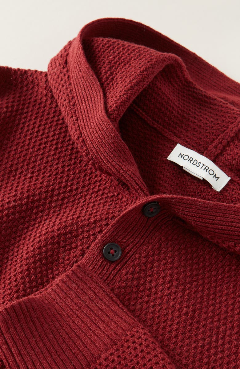 Nordstrom Kids' Hooded Henley Sweater, Alternate, color, Red Grape