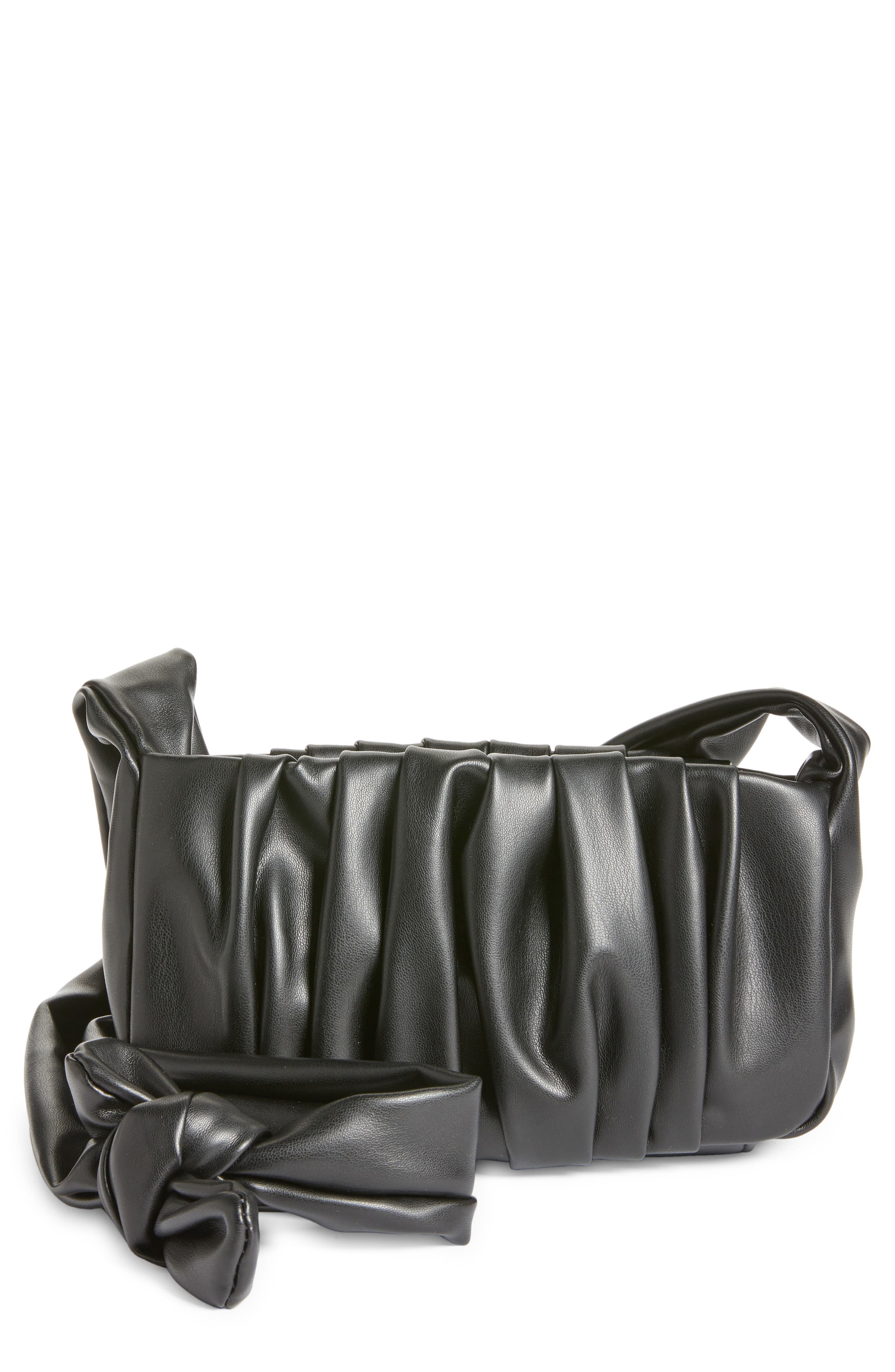 BP. Ruched Baguette Crossbody Bag, Main, color, Black