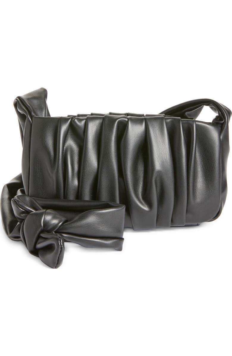 BP. Ruched Baguette Crossbody Bag, Main, color, Black