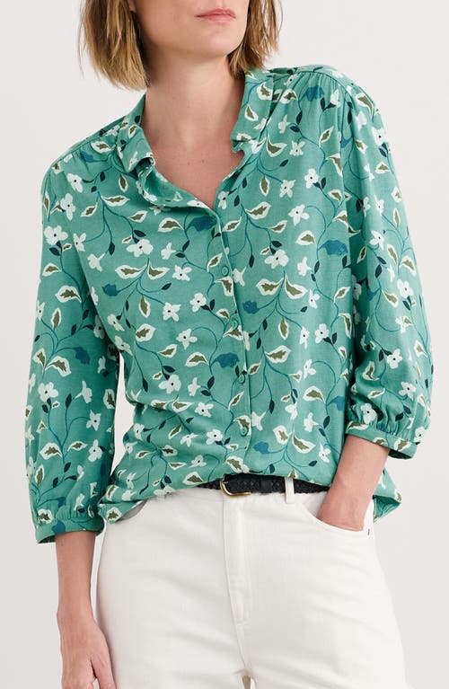 Seasalt Cornwall Embrace Floral Button-up Shirt In Green