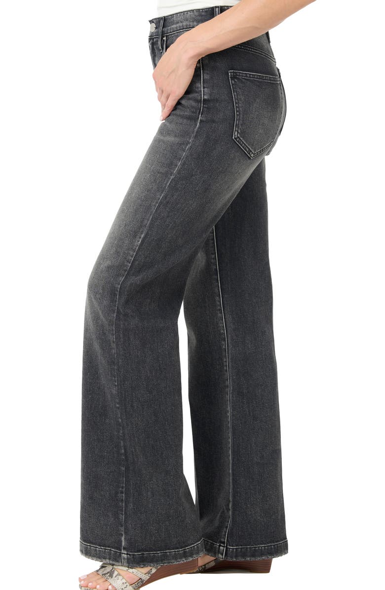 Nicole Miller High Rise Relaxed Flare Jeans, Alternate, color, Black