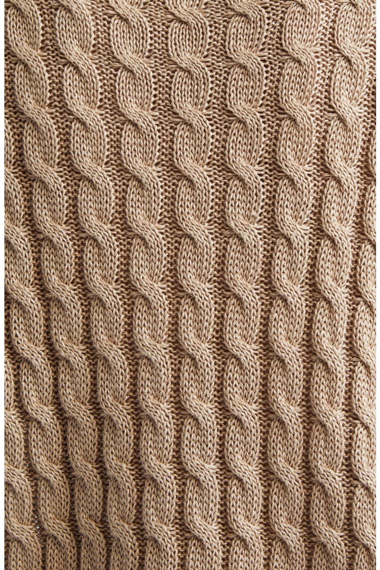 Talamo Cable Knit Linen Sweater, Alternate, color, DESERT