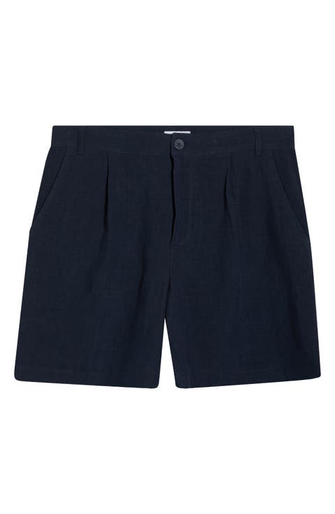 Pleated Linen Shorts