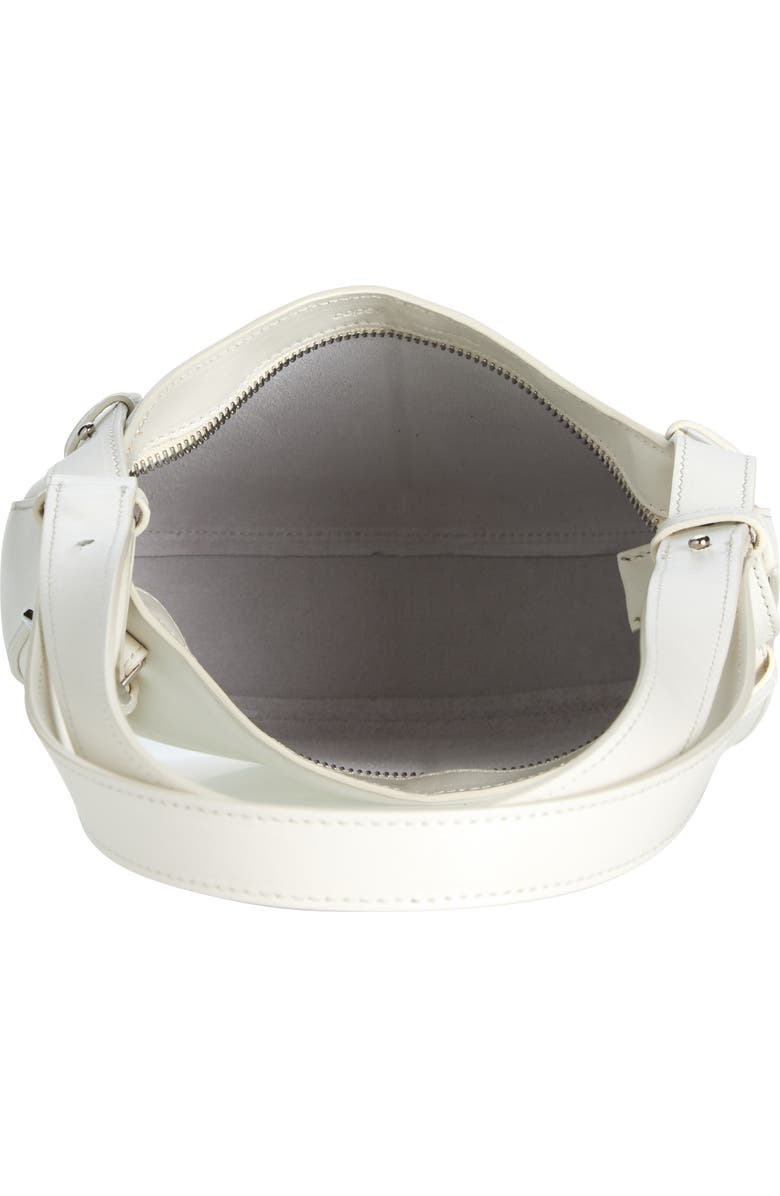 Coperni Mini Belt Strap Leather Hobo Bag, Alternate, color, White