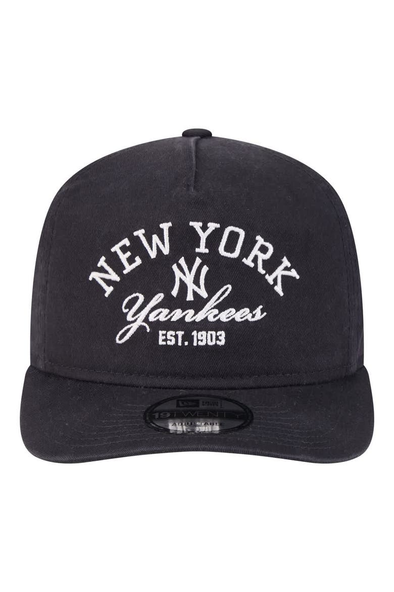 Men's New Era Navy New York Yankees Stacked 19TWENTY Adjustable Hat, Alternate, color, Navy