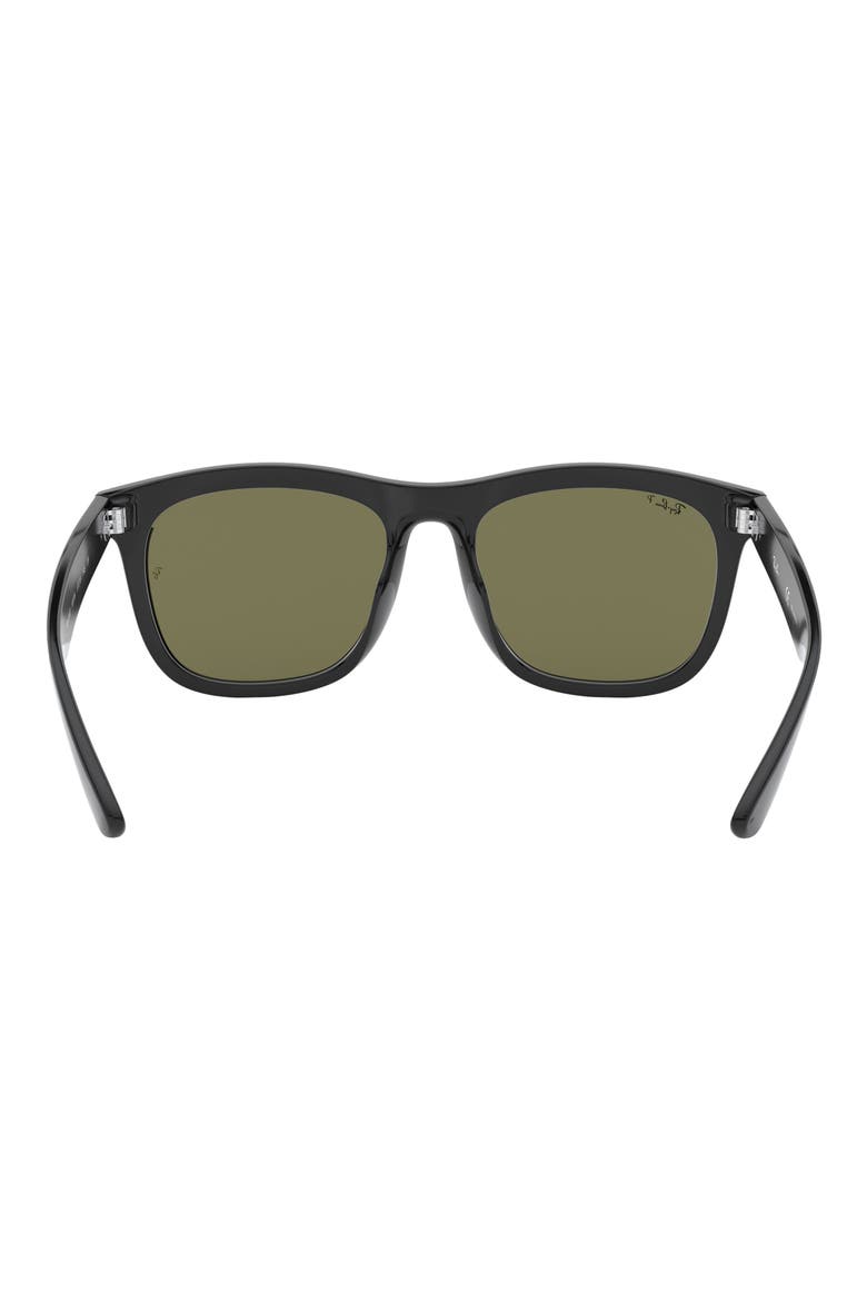 57mm Polarized Square Sunglasses, Alternate, color, BLACK / GREEN