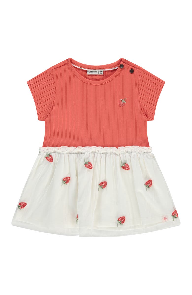 BABYFACE Multitextured Short Sleeve Dress, Main, color, Grapefruit