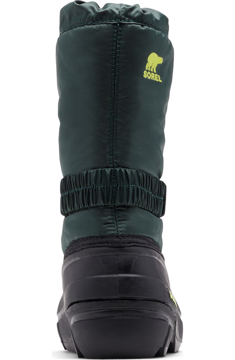 SOREL Kids' Flurry Waterproof Snow Boot, Alternate, color, Spruce/ Grill