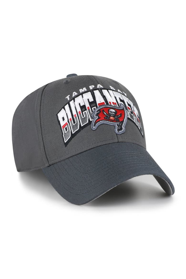 Men's '47 Charcoal Tampa Bay Buccaneers Split Block MVP Adjustable Hat, Alternate, color, Charcoal