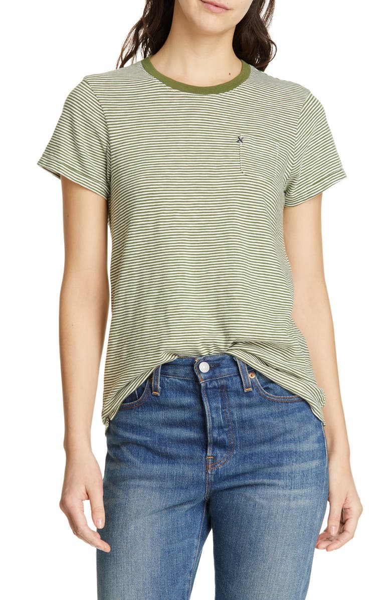 Alex Mill Slub Stripe Cotton Pocket Tee, Main, color, 