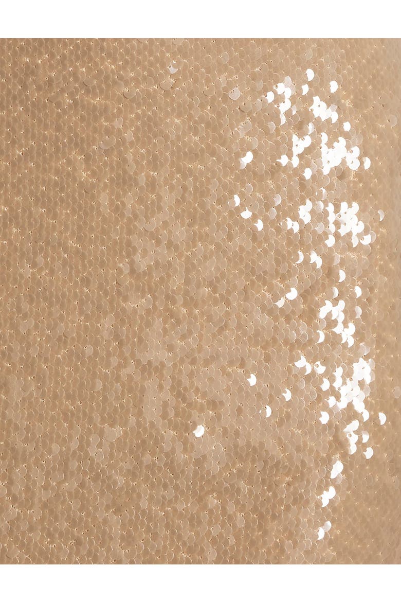 Sequin Cutout Halter Gown, Alternate, color, Almond