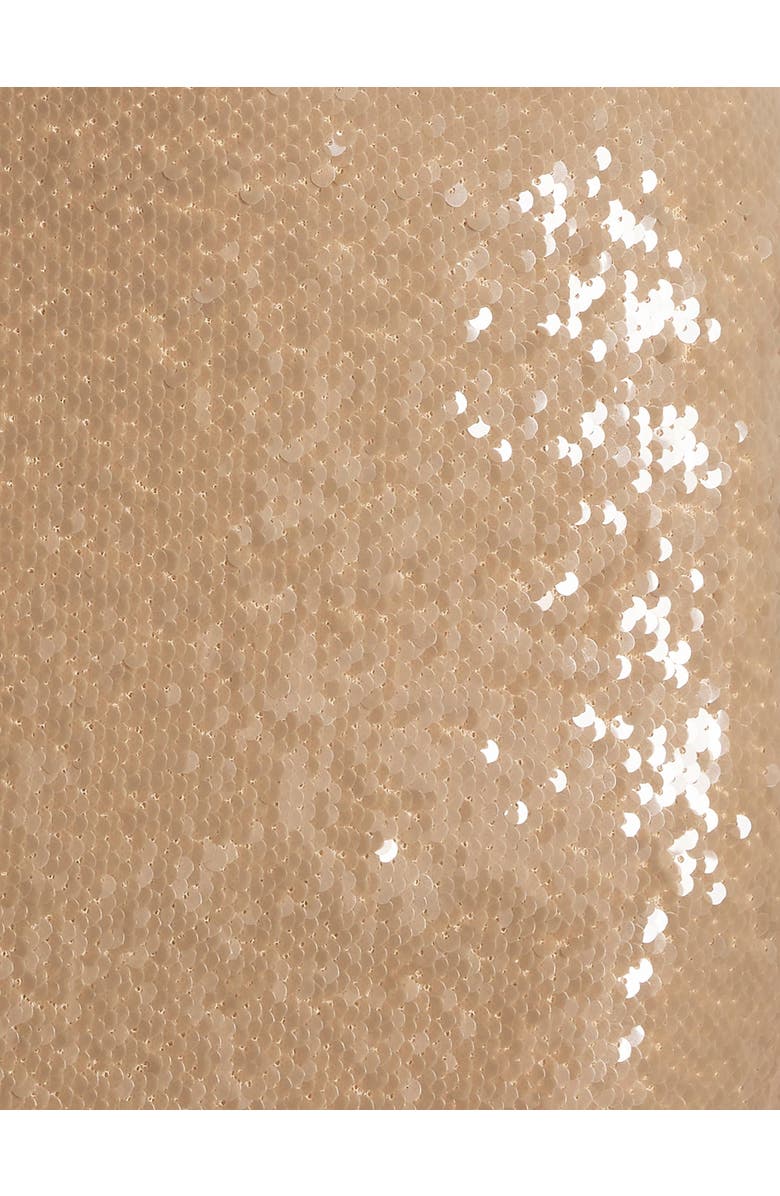 BCBGMAXAZRIA Sequin Cutout Halter Gown, Alternate, color, Almond