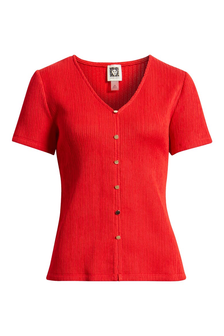 Short Sleeve Knit Button-Up Shirt, Alternate, color, BEGONIA RED