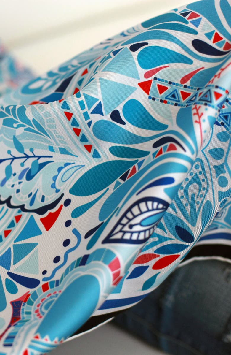 Jessie Zhao New York Silk Scarf Of The Ocean, Alternate, color,