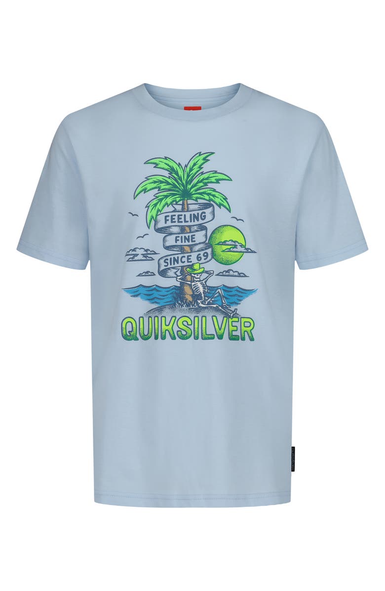 Quiksilver Kids' Skeleton Chillin Graphic T-Shirt, Main, color, Omphalodes