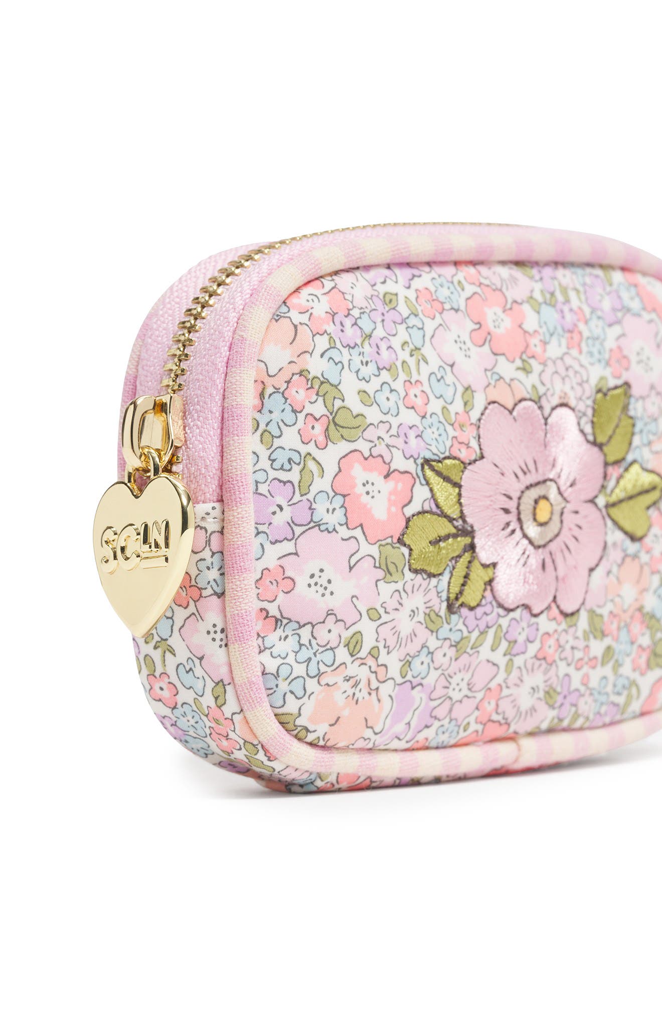 Stoney Clover Lane x Liberty Micro Floral Embroidered Cotton Pouch, Alternate, color, Michelle
