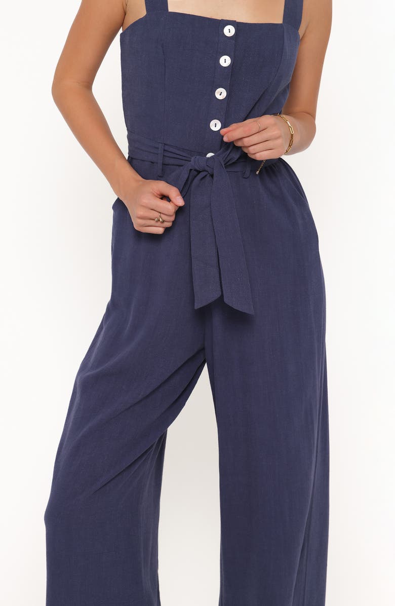 Petal & Pup Rachel Flare Leg Jumpsuit, Alternate, color, Navy