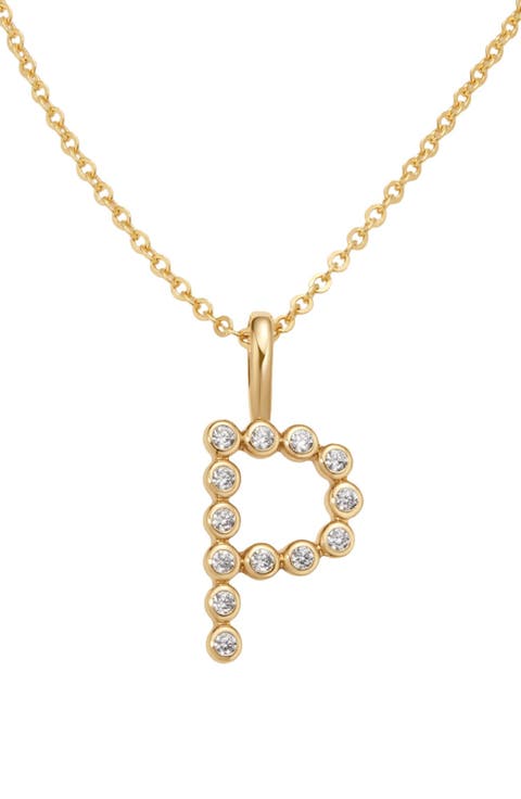 CZ Poppy Initial Necklace