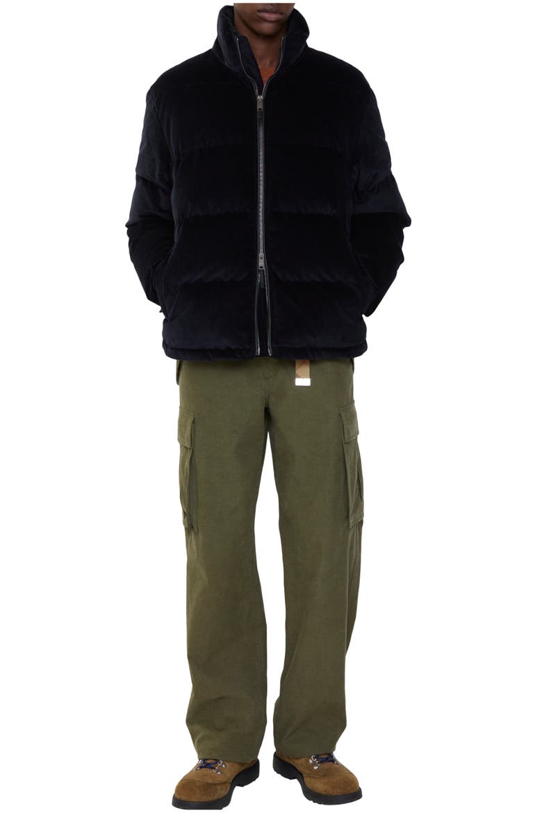 Corduroy Snowdon Puffer Jacket, Main, color, Navy