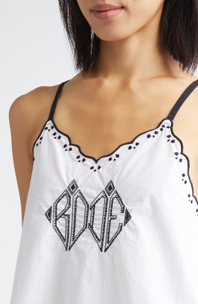 Bode Diamond Monogram Cotton Poplin Tank, Alternate, color, White