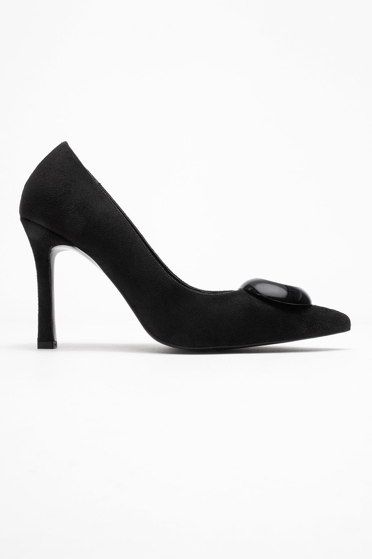 Prologue Shoes Jordana Pointed Toe Pump, Alternate, color, Black Suede