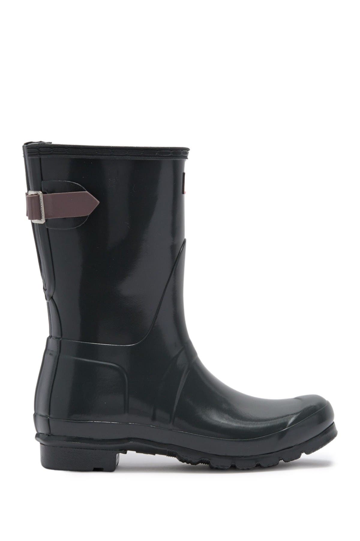 Hunter Original Short Adjustable Back Gloss Waterproof Rain Boot, Alternate, color, 